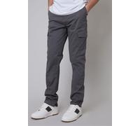 Threadbare Men's 'Drill' Cotton Cargo Trousers With Stretch in Grey | Size: 34R Threadbare Grey 34R