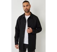 Threadbare Men's 'Gretna' Showerproof Longline Tailored Mac in Black | Size: Medium Threadbare Black M