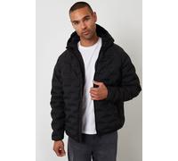 Threadbare Men's Hooded Quilted Jacket in Black | Size: Large Threadbare Black L