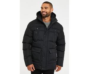 Threadbare Men's 'Jackton' Showerproof Hooded Padded Jacket in Black | Size: 2XL Threadbare Black 2XL