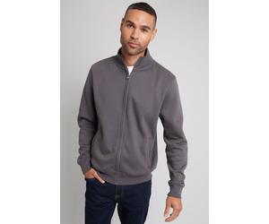 Threadbare Men's 'Lynne' Funnel Neck Zip Through Sweatshirt in Dark Grey | Size: Medium Threadbare Dark Grey M