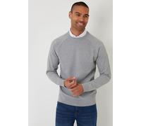 Threadbare Men's Mock Shirt Raglan Knitted Jumper in Grey | Size: 2XL Threadbare Grey 2XL