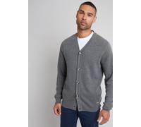 Threadbare Men's 'Overton' Cotton Blend Knitted Cardigan in Charcoal | Size: Large Threadbare Charcoal L