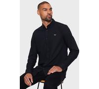 Threadbare Men's Oxford Cotton 'Beacon' Long Sleeve Shirt in Black | Size: Small Threadbare Black S