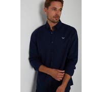 Threadbare Men's Oxford Cotton 'Beacon' Long Sleeve Shirt in Navy | Size: Large Threadbare Navy L