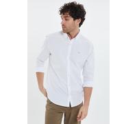 Threadbare Men's Oxford Cotton 'Beacon' Long Sleeve Shirt in White | Size: Small Threadbare White S
