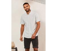 Threadbare Men's Oxford Cotton 'Inferno' Short Sleeve Shirt in Light Green | Size: XL Threadbare Light Green XL