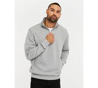 Threadbare Men's 'Patrick' Zip Neck Sweatshirt in Grey | Size: Large Threadbare Grey L