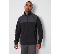 Threadbare Men's 'Pedro' Quarter Zip Quilted Fleece Jumper in Charcoal | Size: Small Threadbare Charcoal S