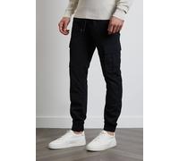 Threadbare Men's 'Prince' Cotton Cuffed Cargo Trousers in Black | Size: Medium Threadbare Black M