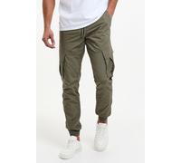 Threadbare Men's 'Prince' Cotton Cuffed Cargo Trousers in Khaki | Size: 2XL Threadbare Khaki 2XL