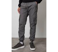 Threadbare Men's 'Prince' Cotton Cuffed Cargo Trousers in Mid Grey | Size: Medium Threadbare Mid Grey M