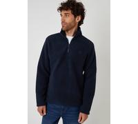 Threadbare Men's Quarter Zip Borg Sweatshirt in Navy | Size: Medium Threadbare Navy M