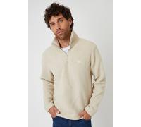 Threadbare Men's Quarter Zip Borg Sweatshirt in Stone | Size: 2XL Threadbare Stone 2XL