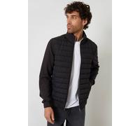 Threadbare Men's Quilted Hybrid Funnel Neck Jacket in Black | Size: 2XL Threadbare Black 2XL