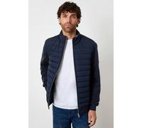 Threadbare Men's Quilted Hybrid Funnel Neck Jacket in Navy | Size: XL Threadbare Navy XL