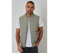 Threadbare Men's Quilted Hybrid Gilet in Pale Green | Size: Large Threadbare Pale Green L