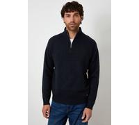 Threadbare Men's Raglan Rib Quarter Zip Knitted Jumper in Navy | Size: XL Threadbare Navy XL