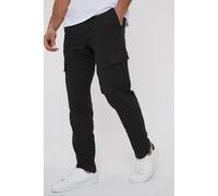 Threadbare Men's 'Ramsay' Linen Blend Cargo Trousers in Black | Size: 32R Threadbare Black 32R