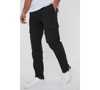 Threadbare Men's 'Ramsay' Linen Blend Cargo Trousers in Black | Size: 38R Threadbare Black 38R
