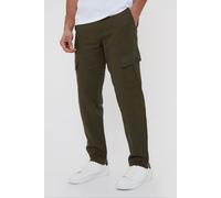 Threadbare Men's 'Ramsay' Linen Blend Cargo Trousers in Khaki | Size: 32R Threadbare Khaki 32R