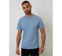 Threadbare Mens Regular Fit Crew Neck Short Sleeve T-Shirt in Washed Denim - Blue - Size Small