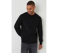 Threadbare Men's Rib Knit Crew Neck Jumper in Black | Size: Large Threadbare Black L