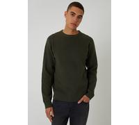 Threadbare Men's Rib Knit Crew Neck Jumper in Green | Size: Medium Threadbare Green M