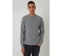 Threadbare Men's Rib Knit Crew Neck Jumper in Grey | Size: Medium Threadbare Grey M