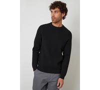 THREADBARE Mens Rib Knitted Crew Neck Jumper Black XXL