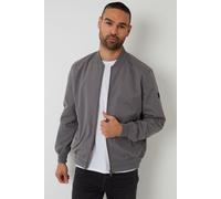 Threadbare Men's Showerproof Classic Bomber Jacket in Dark Grey | Size: Small Threadbare Dark Grey S