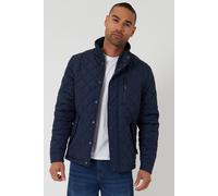 Threadbare Men's Showerproof Funnel Neck Quilted Jacket in Navy | Size: XL Threadbare Navy XL