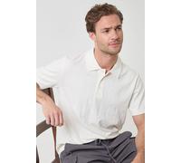 threadbare Men's Textured Cotton Polo Shirt in Natural | Size: Medium Threadbare Natural M