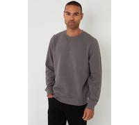 Threadbare Men's Textured Crew Neck Sweatshirt in Dark Grey | Size: Large Threadbare Dark Grey L
