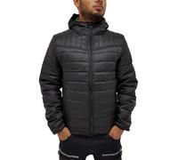 Threadbare Men's Urban Hooded Puffer Quilted Padded Designer Jacket, Black (UK, Alpha, M, Regular, Regular)