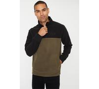 Threadbare Men's 'Wham' Two Tone Quarter Zip Fleece Jumper in Black | Size: XL Threadbare Black XL