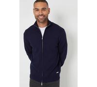 Threadbare Men's 'Wynnstay' Zip-Through Funnel Neck Knitted Cardigan in Navy | Size: 2XL Threadbare Navy 2XL