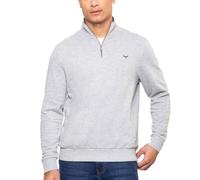 Threadbare 'Patrick' Men's Quarter Zip Funnel Neck Jumper Top Knitted Sweatshirt, Grey Marl, XXL