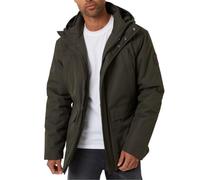 Threadbare 'Paz' Mens Showerproof Longline Hooded Padded Jacket, Khaki, L