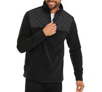 Threadbare 'Pedro' Men's Quolted Quarter Neck Zip Fleece Sweatshirt, Black, 2XL