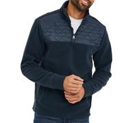 Threadbare 'Pedro' Men's Quolted Quarter Neck Zip Fleece Sweatshirt, Navy, XL