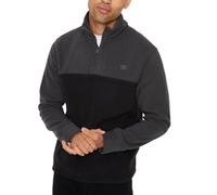 Threadbare 'Wham' Mens Two Tone Colourblock Quarter Zip Microfleece Sweatshirt Jumper, Slate Grey, M