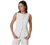 Threadbare Womens/Ladies Floral Pattern Sleeveless Vest Top18 UK White Print GT