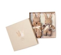 ThreadBear Design: Pretty Baby Threads Soft Teddy Doll for Christening Gifts Adorable Baby Threads for Newborns Cute Teddy Dolls for Baby Showers (Taupe GFT Set)