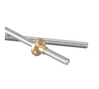 threaded backlash 2Pcs T8X2 Trapezoidal Rod With Copper Nut 100mm 500mm Stepper Motor Driving Screw Rod 2mm Pitch 2mm Lead T8 Lead Screw screw trapezoidal (Size : 250mm)