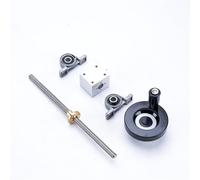 threaded backlash T10 Lead Screw Guide Rail With Handwheel Set 2mm 4mm 8mm 12mm Lead Screw Rod With Brass Nut Bearing Housing Bracket screw trapezoidal ( Color : Lead 10mm vertical Set , Size : 300mm
