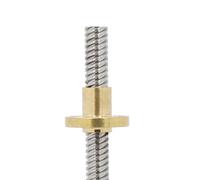 threaded backlash T12 Trapezoidal Thread Lead Screw With Brass Nut 2mm 3mm Pitch 12mm Diameter 100 to 1000mm Stainless Steel Screw Rod screw trapezoidal (Color : Pitch 2mm lead 4mm, Size : 250mm wit