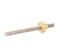 threaded backlash TR8 Stainless Steel Threaded Rod 1mm 2mm 4mm 8mm Lead 8mm Diameter Trapezoidal Rod T8 Lead Screw with Brass Flange Nut screw trapezoidal (Color : Pitch 2mm Lead 2mm, Size : 550mm)