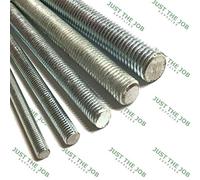Threaded Bar - BZP Zinc Plated Studding Rod A2 SS // M6>M20 300mm or 1m Lengths // All Thread, Metric Stud (2, M6 x 1000mm)