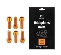 Threaded Bike Disc Brake Caliper Fixing Bolts, 6pcs, M6*18mm (Orange)